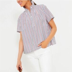 Pomander Place Striped Blouse - Red, Blue, White